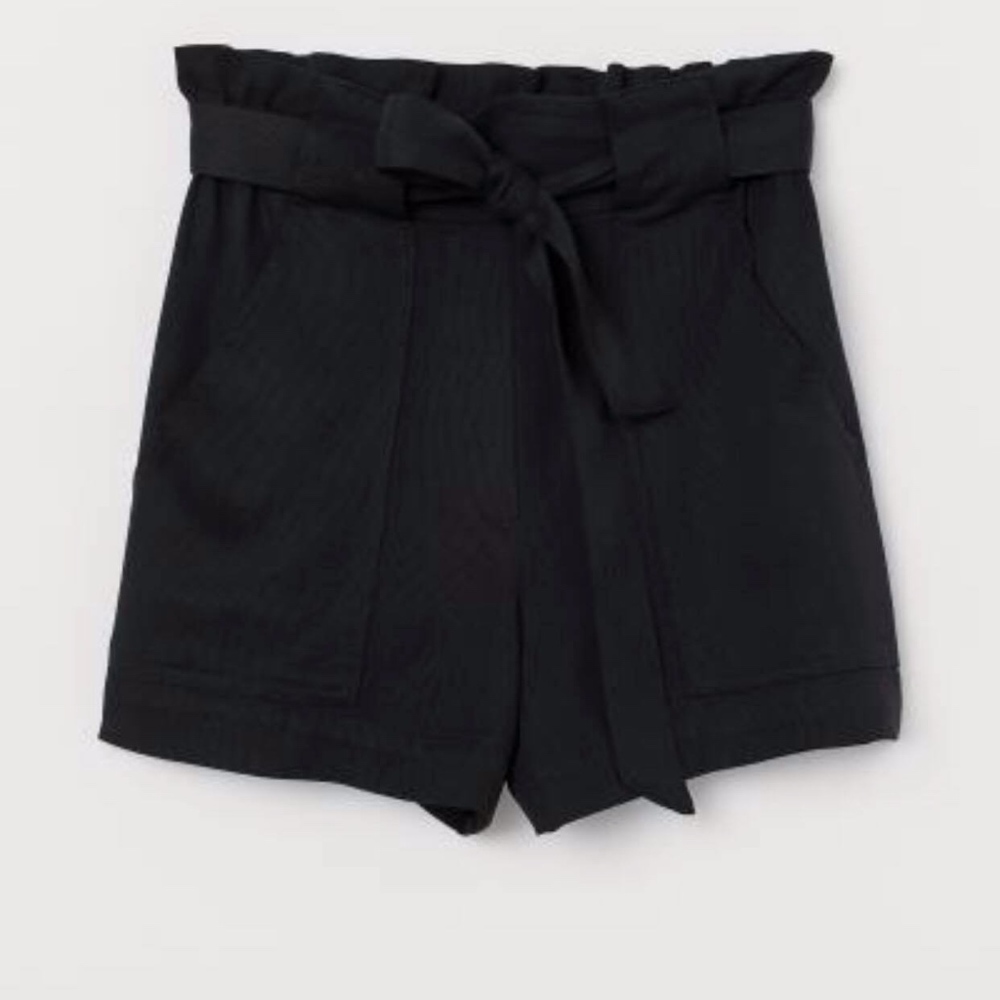 Black Paper Bag Shorts